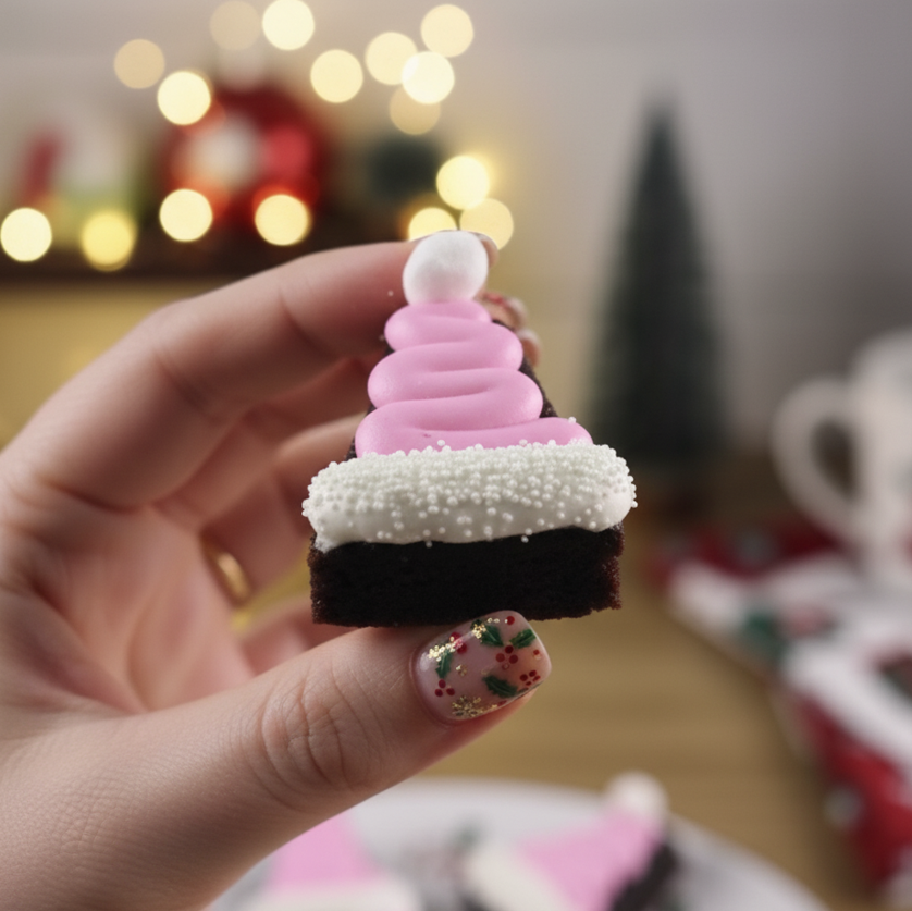 🎀 Pink Santa Hat Brownies 
