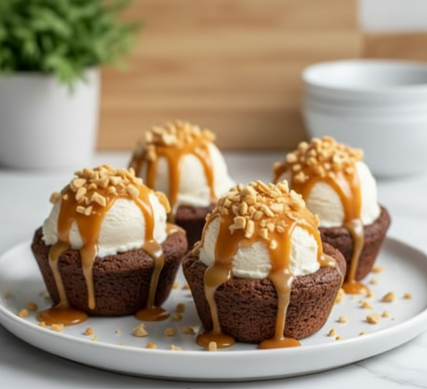 Cupcake Hot Fudge Brownie Sundae