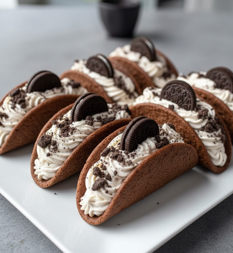 Cookies and Cream Dessert Tacos – Easy No-Bake Oreo Treat