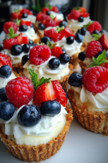 Mini Cheesecake Cups with Berries