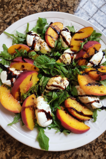 Grilled Peach Burrata Salad