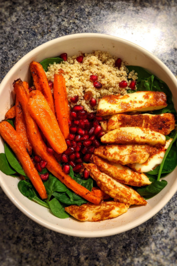 Halloumi & Cinnamon Roasted Carrot Bowl