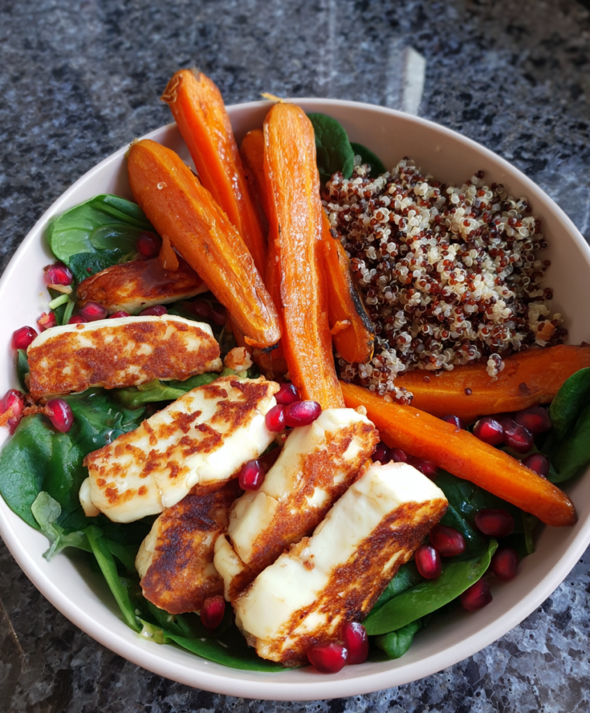 Halloumi & Cinnamon Roasted Carrot Bowl