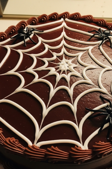 Spiderweb Chocolate Cake 🕸️🍫