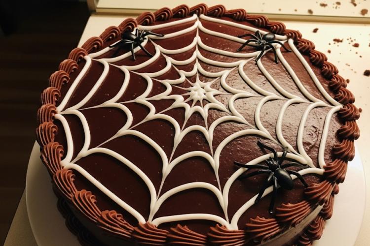 Spiderweb Chocolate Cake 🕸️🍫