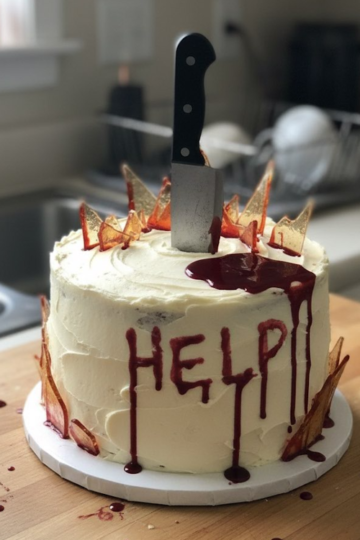 Bloody Knife Red Velvet Cake 🩸🍰