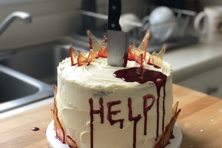 Bloody Knife Red Velvet Cake 🩸🍰