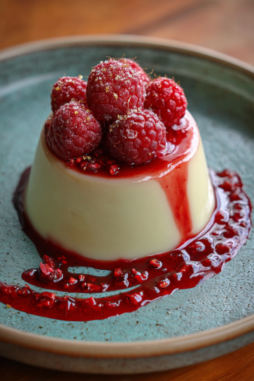 Oat-Milk Panna Cotta with Berry Coulis