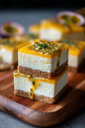 Mango Passionfruit Cheesecake Bars