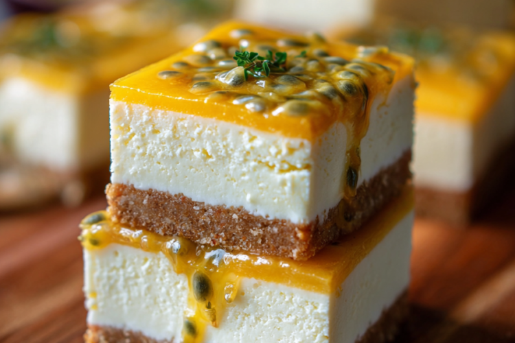 Mango Passionfruit Cheesecake Bars