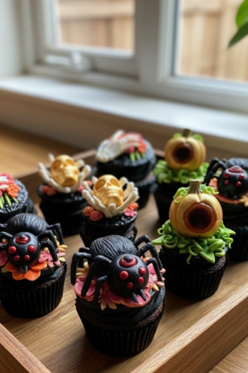 Creepy Elegance Halloween Cupcakes