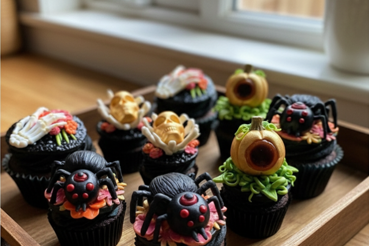 Creepy Elegance Halloween Cupcakes