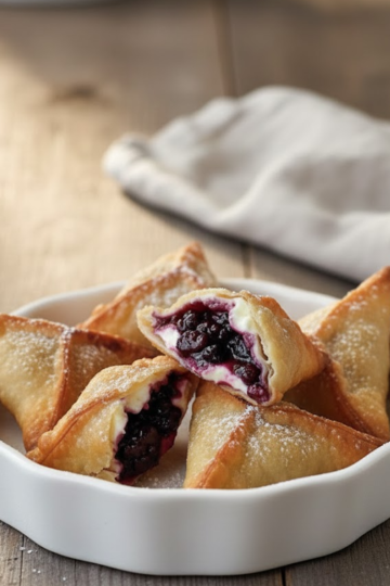 Crispy Blackberry Cream Cheese Wontons – Sweet & Fruity Dessert Bites